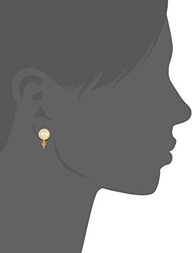 1928 Jewelry Petite Classic Faux Pearl Clip On Earrings For Women, Non Piercing Ear Rings, Pierceless Snap On Made In USA - color: Gold