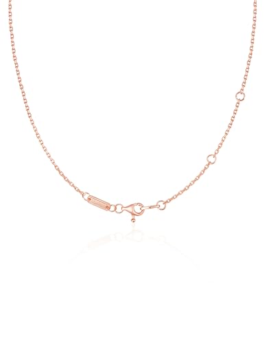 S925 Sterling Silver Chain Necklace for Women, 18 inch Adjustable, Classic, Fashionable, Versatile, Unique Safety Buckle Design, Silver Necklace Gift - color: Rose gold
