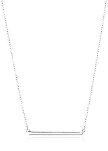 Amazon Essentials Women's Sterling Silver Horizontal Bar Necklace, 18"