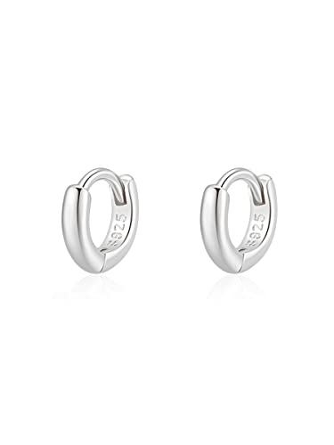 Mini Tiny Huggie Hoop Earrings Top Upper Ear Cartilage Forward Helix Cuff Plain Simple 925 Sterling Silver Gold 9mm 8mm 7mm 6mm 5mm Hoop Earrings - color: Silver-5mm