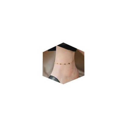MODRSA Toe Rings for Women Toe Rings and Anklets for Women Toe Ring Adjustable Toe Rings Silver Rose Gold - color: F1-Anklet - Colorful Beads gold