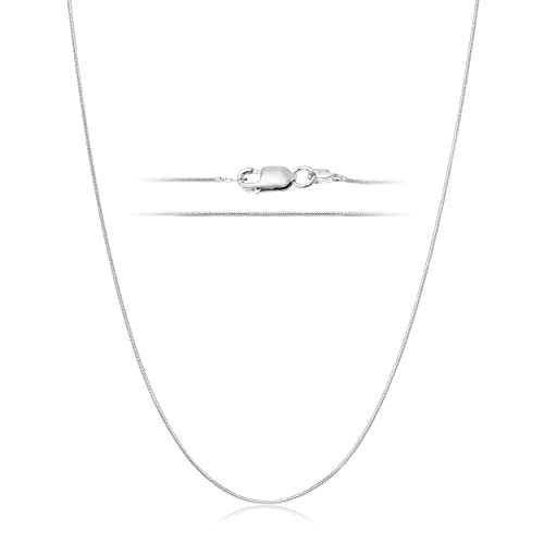 PORI JEWELERS 925 Sterling Silver 1MM Magic 8 Sided Italian Snake Chain - for Women - Made in Italy