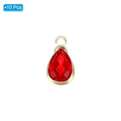 PATIKIL Birthstone Charm Beads Drop Pendant, Handmade Birthstone for Personalized Earrings Bracelet Necklace - color: Red, size: 0.51" x 0.28"