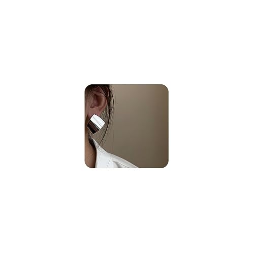 Unique Abstract Earrings For Women,Geometric Statement Stud Earring Large Hypoallergenic Earring for Gift - color: white gold plated