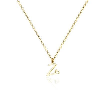Tewiky Initial Necklace for Women-14k Gold Plated Dainty Letter Necklaces | Trendy Cute Custom Personalized Monogram Necklaces - color: gold, style: Z