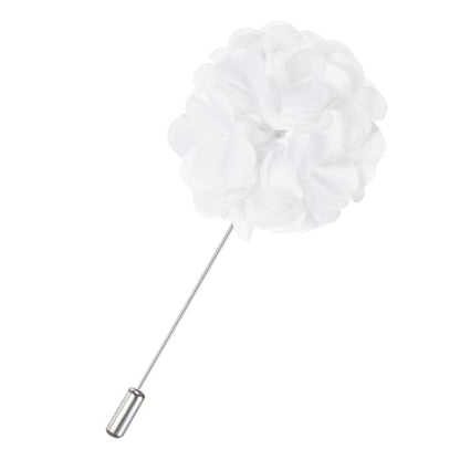 M METERXITY Flower Lapel Pins for Men, Boutonnieres Pin Camellia Flower Groom Boutonnieres for Wedding/Graduation - color: White