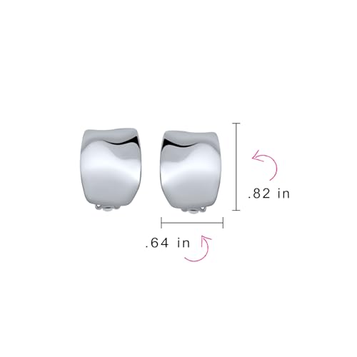 Modern Hammered Dome Half Hoop Clip-On Earrings Silver Gold Plated - color: Grey