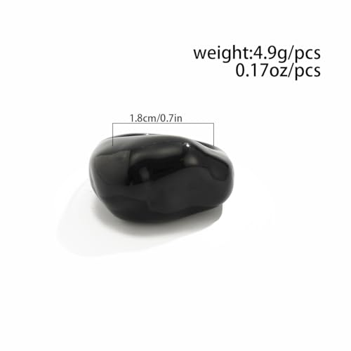 Wide Band Irregular Resin Statement Ring for Women - Minimalist Ins Style Chunky Ring Lightweight Fashion Jewelry