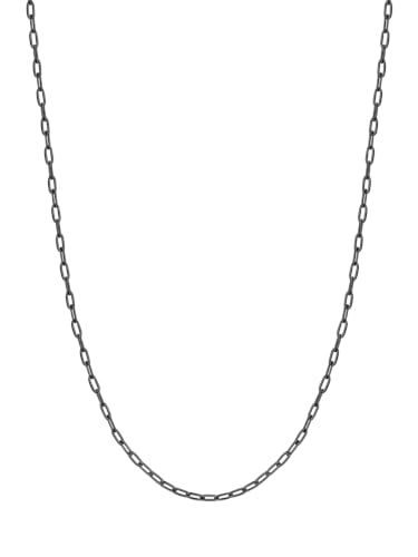 FindChic Paperclip Chain Necklace for Women 4 Colors 14"-24" for layering | Waterproof Stainless Steel Chains 18K Gold Plated/Rose Gold/Black/Silver 2" extender Dainty stacked Necklace for Women - color: 1.8mm-Black