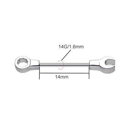 14G Wrench Barbell Nipple Ring 316L Anchor and Rudder Nipple Barbell Screw Nipple Rings Body Piercing Jewelry for Women Men - color: Silver-Wrench