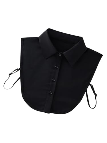 Verdusa Women's Fake Collar Detachable Dickey Collar Half Shirts Blouse - color: Black