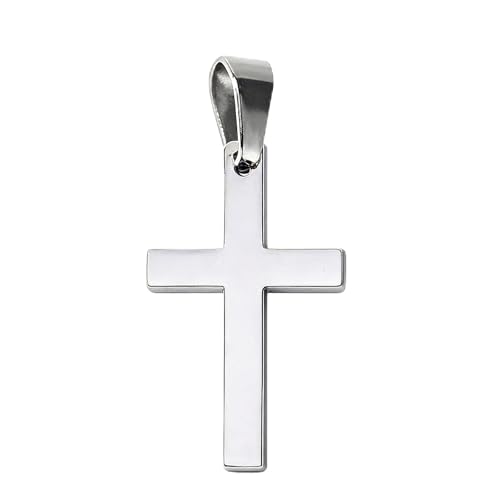 Stainless Steel No Tarnish Cross Pendant Charm Christian Jewelry for Women Men Jewelry Making Necklace Bracelet Silver - style: Big Size:17mm*32mm