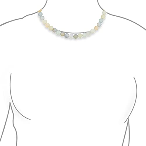 Bling Jewelry Simple Classic Hand Knotted Created Semi Precious Gemstone Round Ball 10MM Bead Strand Choker Collarbone Necklace Western Jewelry For Women Toggle Clasp 15 17 19 Inch - color: Aquamarine
