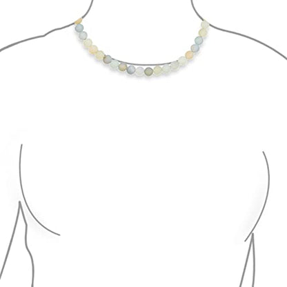 Bling Jewelry Simple Classic Hand Knotted Created Semi Precious Gemstone Round Ball 10MM Bead Strand Choker Collarbone Necklace Western Jewelry For Women Toggle Clasp 15 17 19 Inch - color: Aquamarine