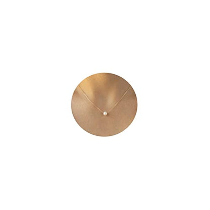 Gold Pearl Necklace For Women - 14K Gold Plated Layered Herringbone Chain Pearl Necklace, Trendy Simple Gold Jewelry Gift - color: Round Pearl-Gold