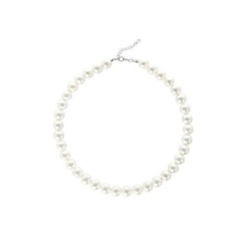 Chunky Pearl Choker Necklace - Stackable Statement Wedding Party Jewelry Gift - size: 12mm pearl