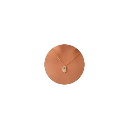 LLWOM Gold Necklace for Women-14k Gold Plated Infinity Necklace Star Of David Necklace Evil Eye Cross Pendants Heart Dainty Gold Necklace For Women - color: Gold-Evil Eye Hand