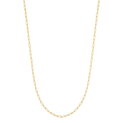 DESTIN Jewelry 18K Gold Plated Paperclip Chain Necklace, 2.5-6.5mm | Waterproof, hypoallergenic and tarnish-resistant adjustable stainless steel layering chain for women. - color: 18K Yellow Gold Plated Stainless Steel, size: 30" + 2", style: 2.5 MM