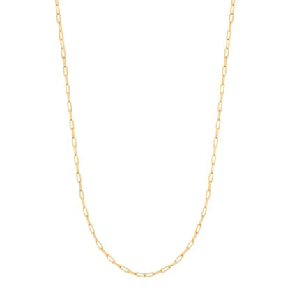 DESTIN Jewelry 18K Gold Plated Paperclip Chain Necklace, 2.5-6.5mm | Waterproof, hypoallergenic and tarnish-resistant adjustable stainless steel layering chain for women. - color: 18K Yellow Gold Plated Stainless Steel, size: 30" + 2", style: 2.5 MM