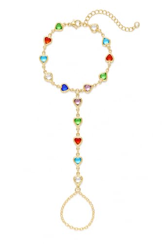 3PCS 14K Gold-Plated Hand Chain Bracelets for Women, Stack Bracelets Set Adjustable, Trendy Dainty Ring Bracelet Hand Chain - color: gold-5-stack