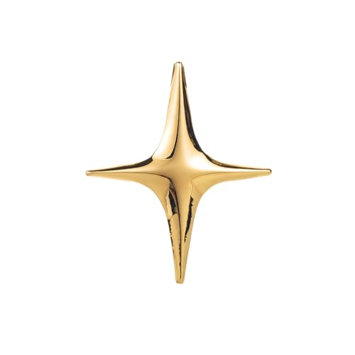 Star Brooch Pin for Women Men Polished Stainless Steel Fashion Simple Brooches Lapel Pins Unique Hat Bag Dress Accessories Christmas Festival Holiday Birthday Party Jewelry Unisex Gift