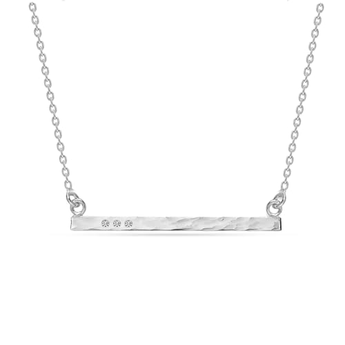 LeCalla 925 Sterling Silver Hammered Necklace for Women | Italian Handmade Hammered Texture Pendant Necklaces | Women's Adjustable Chain Necklace Pendant Jewelry Gift for Her - color: Hammered Bar-20 Inches