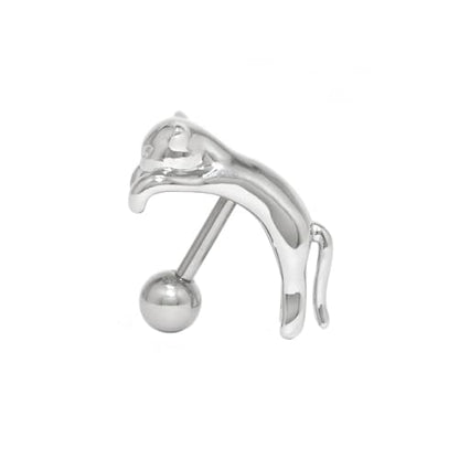 RIN 16G Cat Body Piercing Ball End Cartilage Jewelry Surgical Stainless Steel 1PC for Vertical Helix Ear Lobe Women Men - color: Silver, 16G/A