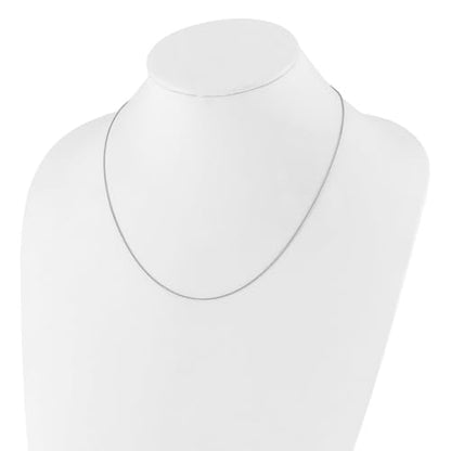 Diamond2Deal Sterling Silver RH-plated Adjustable .95mm Rolo Chain Necklace | 22 Inch Item Width 0.95 mm 925