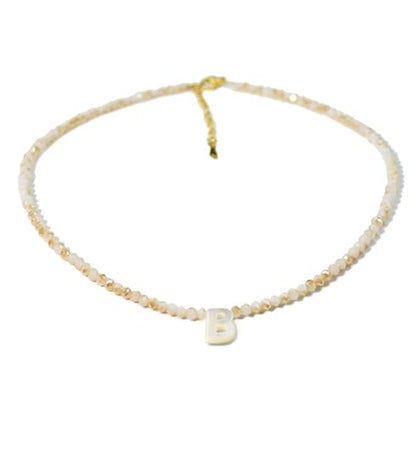 Tanyoyo Initial Necklaces for Women - Trendy Beaded Choker Necklace for Women, Handmade Letter Choker Necklace Jewelry for Women - style: B
