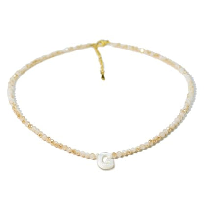 Tanyoyo Initial Necklaces for Women - Trendy Beaded Choker Necklace for Women, Handmade Letter Choker Necklace Jewelry for Women - style: G