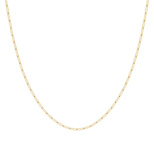 DESTIN Jewelry 18K Gold Plated Paperclip Chain Necklace, 2.5-6.5mm | Waterproof, hypoallergenic and tarnish-resistant adjustable stainless steel layering chain for women. - color: 18K Yellow Gold Plated Stainless Steel, size: 20" + 2", style: 2.5 MM