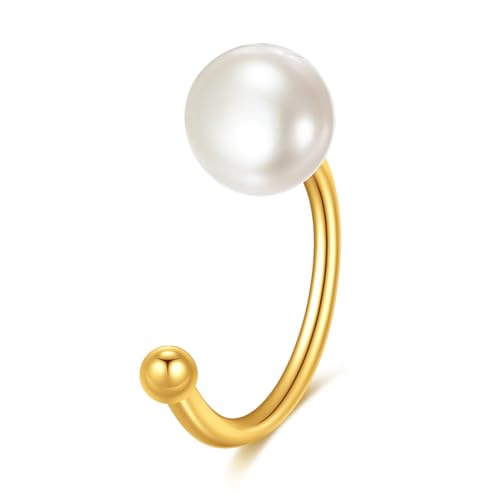 KECHO 14K Gold Ear Cuff Earrings Hypoallergenic Non Piercing Cartilage Earring Jewelry Gifts for Women - style: Pearl