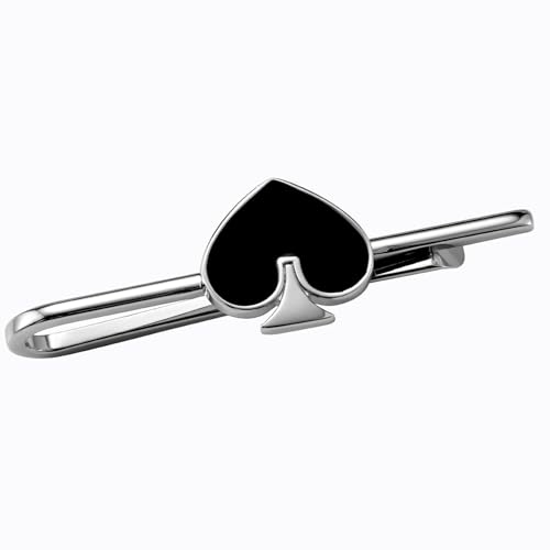 HAWSON Various Tie Clips for Men Unique, Funny Novelty Mens Tie Bar, Personalized Tie Pins for Men, Theme Wedding Party Gifts - style: Spade