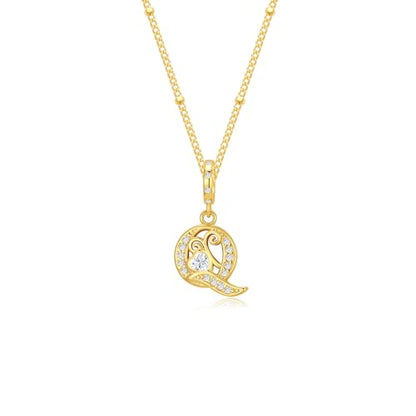 TIZU Initial Necklaces for Women - Dainty 14K Gold Plated Letter Pendant Trendy Personalized Initial A-Z Necklaces Jewelry Gift - color: Gold-Q