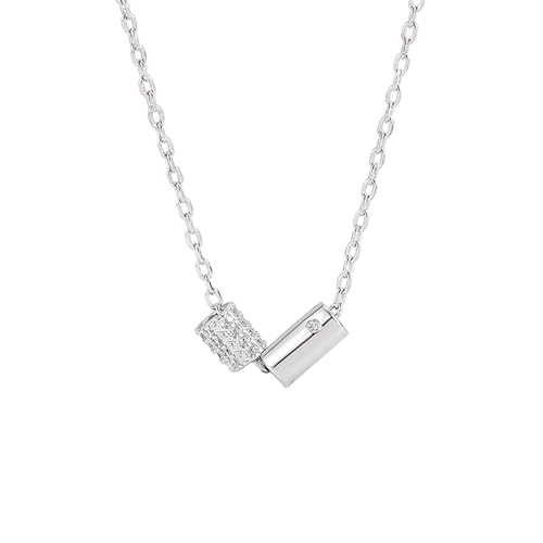 925 Sterling Silver Necklace for Women Trendy, Charming Layered Necklace with Cubic Zirconia Pendant for Her Womens Dainty Diamond Choker Necklaces Holiday Jewelry Gifts for Mom Wife Daughter Lover - color: CZ Necklace-silver05