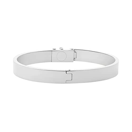Michael Kors Silver-Tone Bracelet for Women; Bracelets; Jewelry for Women - color: MK Logo Turnlock