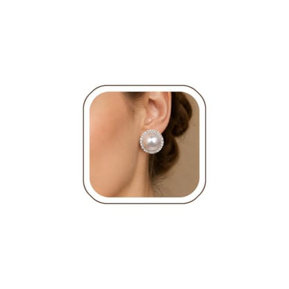 Prom Silver Clip On Earrings for Women Trendy Hypoallergenic Non Pierced Statement Cubic Zirconia Earrings for Women Large Rhinestone Earring Formal Wedding Jewelry Gifts - color: Silver2