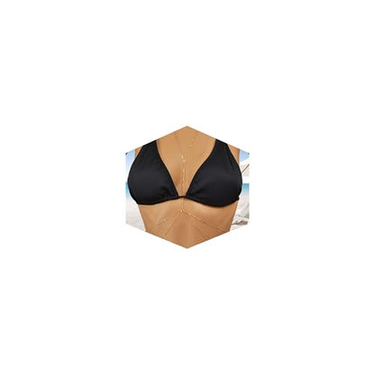 Gold Plated Body Chain for Women, Layered Bikini Waist Chain | Sexy Rhinestone Body Jewelry, Chest Belly Chain, Adjustable Fit, Crossover Design, Summer Beach Parties and Vacations - color: Gold6