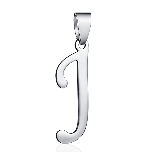 Stainless Steel Initial Letter Connector Charms Alphabet Pendant Diy Craft for Jewelry Making Necklaces Bracelets Keychain - color: Stainless Steel J