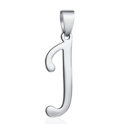 Stainless Steel Initial Letter Connector Charms Alphabet Pendant Diy Craft for Jewelry Making Necklaces Bracelets Keychain - color: Stainless Steel J