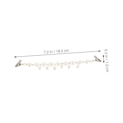 Uonlytech 2pcs Vintage Faux Pearl Sweater Clips Brooch Pins Retro Cardigan Collar Closure Clips for Women Jackets Shawls Cape Fasteners