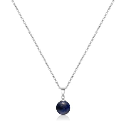 Natural Jade Necklace for Women Sterling Silver Adjustable Handmade Green Jade Pendant Necklaces Healing Crystal Necklace Good Luck Gift for Her - style: Lapis Lazuli Necklace