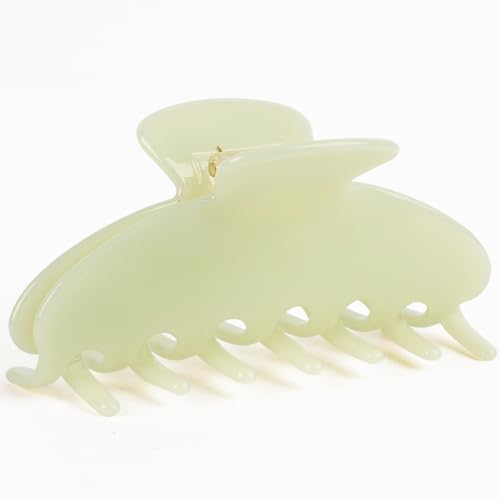 MAORULU Cute Claw Clip for Women – 4.3'' Large Acetate Hair Clips for Thick Thin Curly Long Hair, Durable Hair Clamps Non-slip Jaw Clip, Strong Hold, Stylish French Design (Mint Cream) - color: Mint Cream