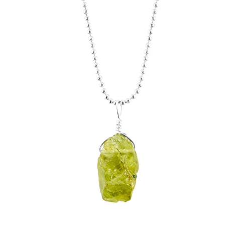 Natural Gemstones Pendant Necklace, Rough Stones, Silver Plated, Chakra Healing Crystals, Handmade, Wedding, Birthday, Minimalist, Jewelry for Women