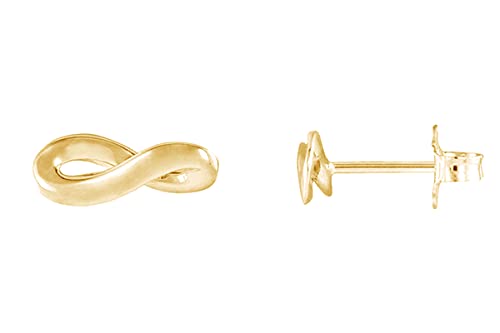 AFFY 14K Gold Plated 925 Sterling Silver Plain Minimalist dainty Stud Earrings Jewelry For Her Women Birthday Gift - color: Infinity