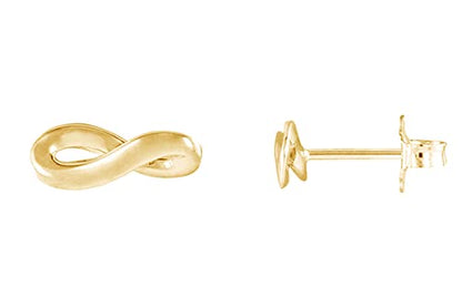 AFFY 14K Gold Plated 925 Sterling Silver Plain Minimalist dainty Stud Earrings Jewelry For Her Women Birthday Gift - color: Infinity