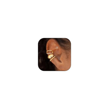 Ear Cuff Earrings for Women Chunky Ear Cuffs Non Piercing | Clip on cartilage earrings helix fake earrings jewelry trendy stuff christmas gift stocking stuffers - color: J