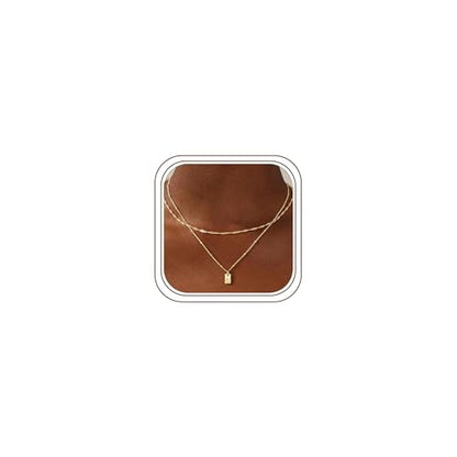 M MOOHAM Layered Initial Necklaces for Women - 14K-Gold-Plated A-Z Necklace | 14K-Gold-Plated Initial Necklace, Dainty Initial Necklaces Jewelry, Letter Necklace for Women Teen Girls, Birthday Gifts - color: G