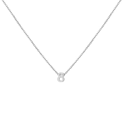 Number Necklace for Women Dainty 18K Gold Plated Pendant Necklace Charm Birth Month Personalized Jewelry Birthday Gift - color: SILVER, style: Number 8