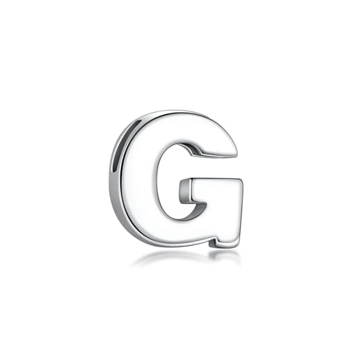CANDYFANCY Initial Pendant 925 Sterling Silver Letters Personalized Alphabet Pendant Fit 1mm Box Chain - color: Alphabet G Pendant